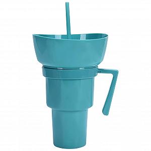 Кружка для снеков, многоразовый комбинированный контейнер для еды и чашка, портативный для взрослых, детей, для улицы, путешествий, кемпинга, пикника, вечеринки - Фото 1