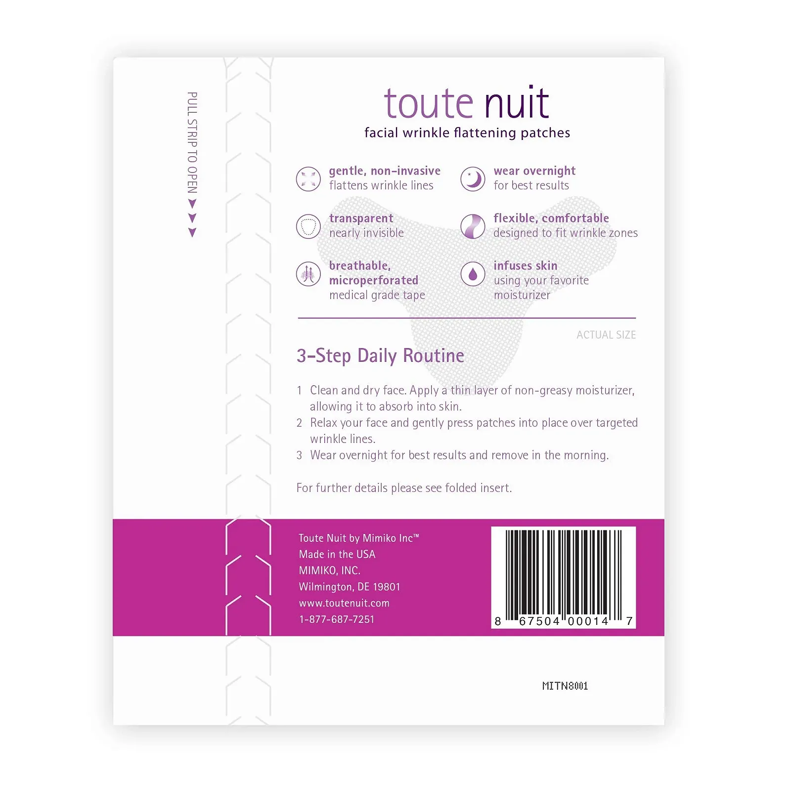 Пластирі від зморшок Toute Nuit Y Shape - для запобігання зморшок на переніссі, лобі та навколо губ - 20 шт, фото №3 Пластирі від зморшок Toute Nuit Y Shape - для запобігання зморшок на переніссі, лобі та навколо губ - 20 шт, фото №3