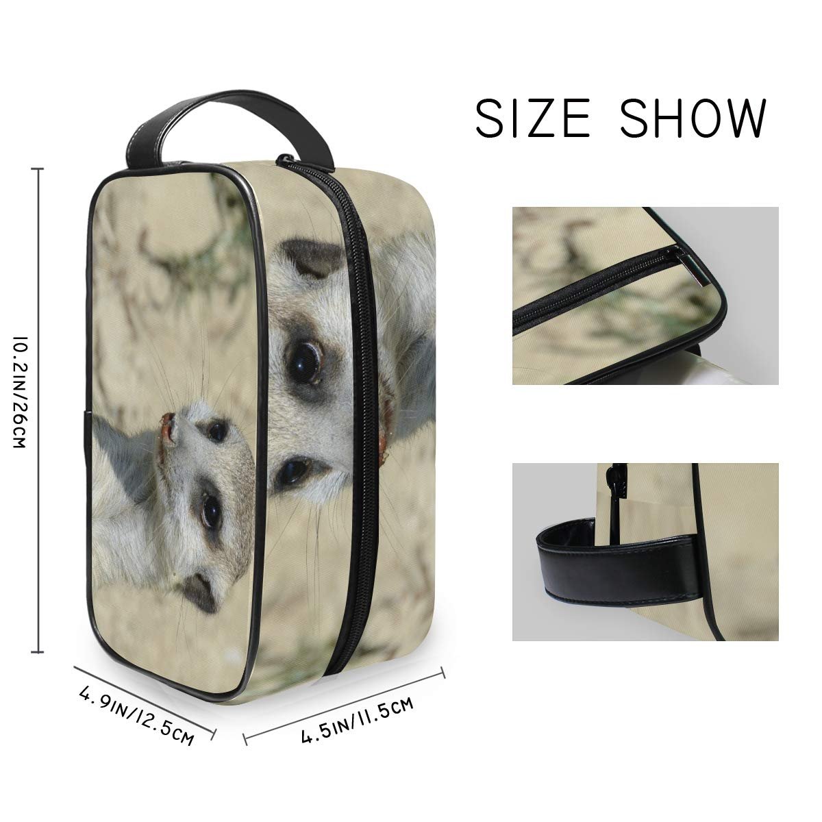 Косметичка Montoj, сумка для хранения, косметичка с изображением суриката, сумка для мытья и полоскания рта для путешествий и дома, фото №4 Косметичка Montoj, сумка для хранения, косметичка с изображением суриката, сумка для мытья и полоскания рта для путешествий и дома, фото №4