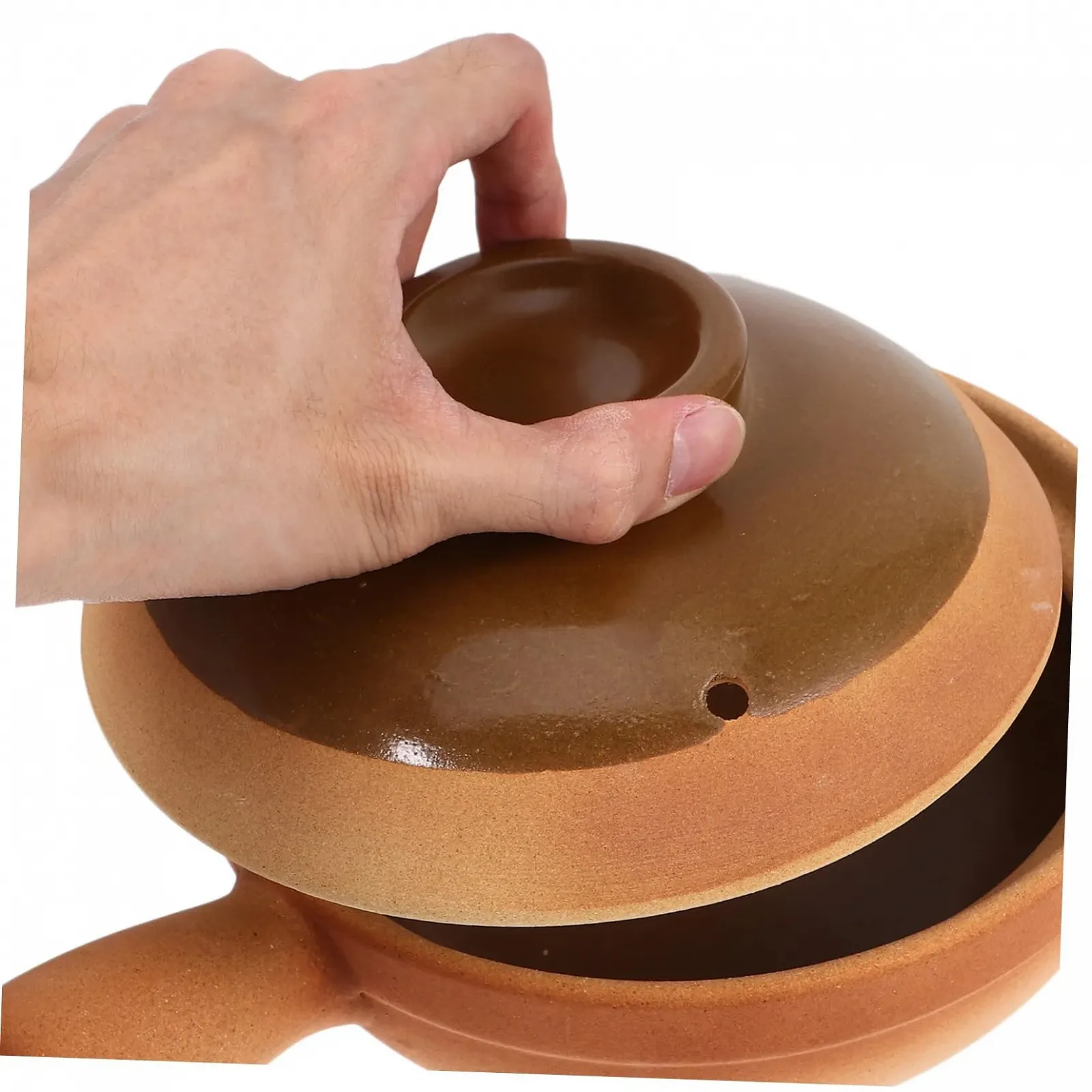 Кастрюля керамическая традиционная с крышкой для тушения и каш, фото №8