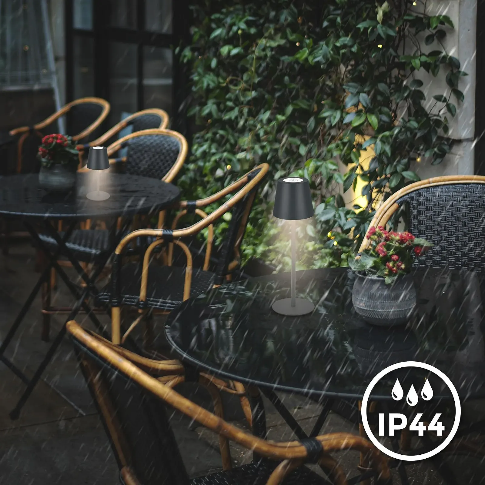 Настільна лампа B.K.Licht LED IP44 із зарядною станцією антрацит 36 x 12 см, фото №4