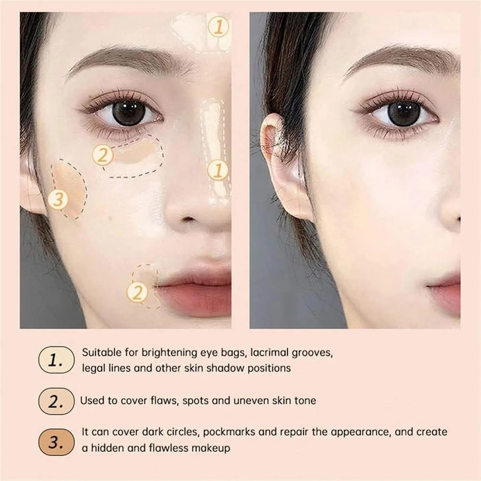 Консилер Триколірний Donubiiu Багатоцільовий Палетка для приховування слідів від акне та темних кіл під очима Водостійкий 3PCS-B, фото №7 Консилер Триколірний Donubiiu Багатоцільовий Палетка для приховування слідів від акне та темних кіл під очима Водостійкий 3PCS-B, фото №7