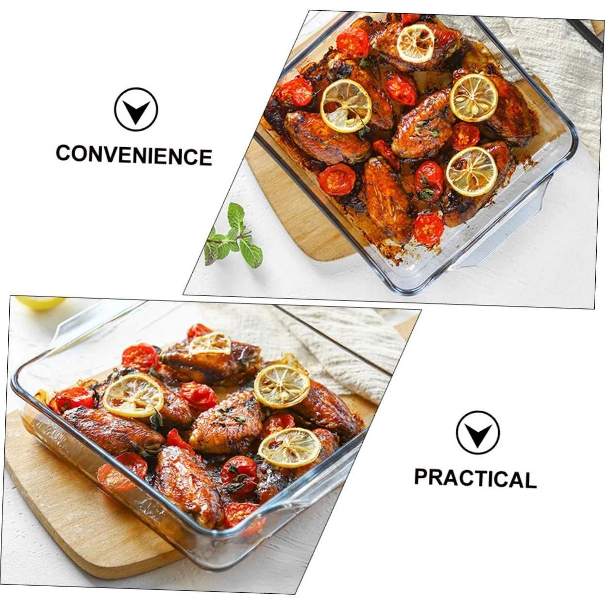 Форма для запікання VALICLUD скляна кругла з бічними ручками, фото №6