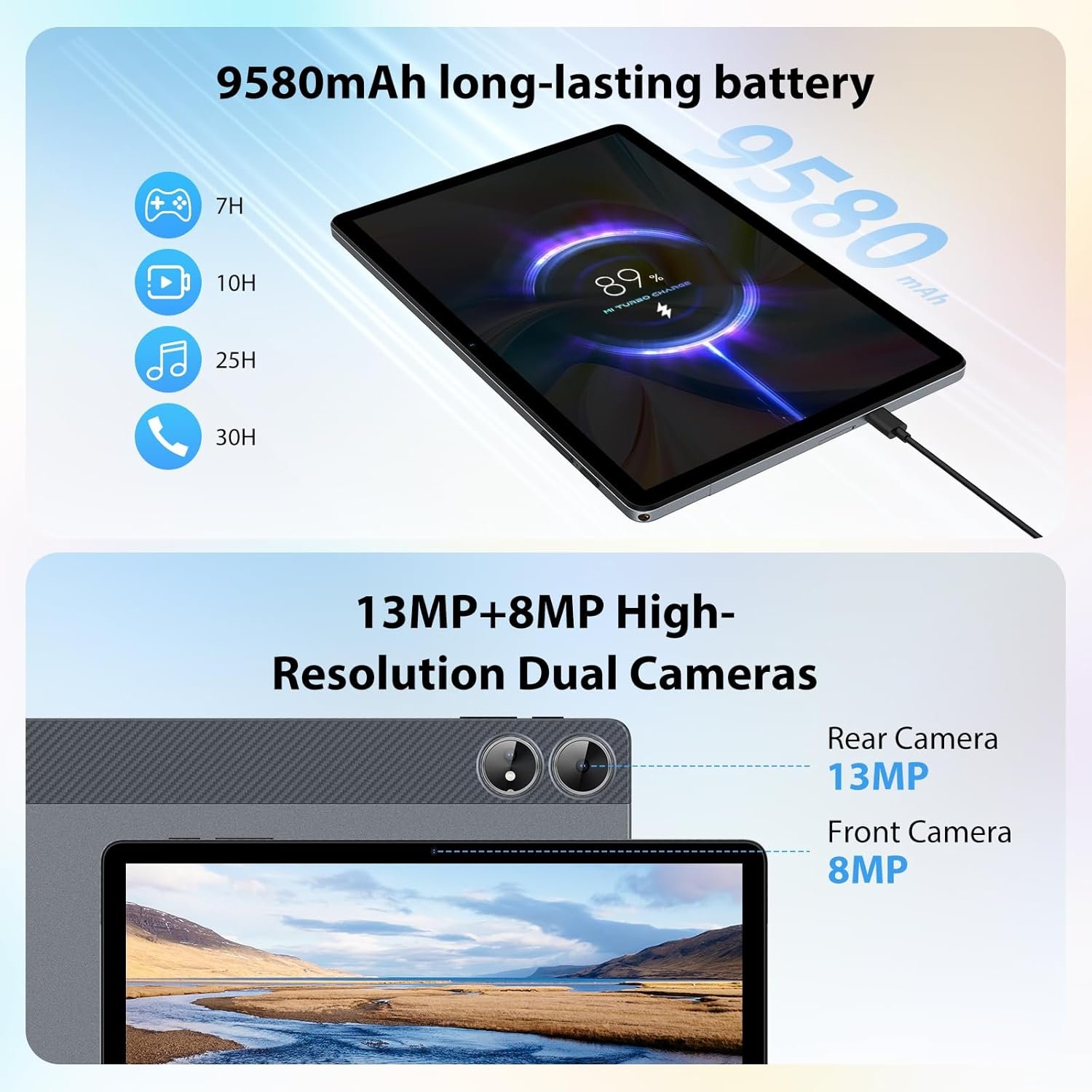 Планшет PIXGOOD M128 11" (12+24)/512ГБ 2K 4G 2 SIM Android 15 Чорно - сірий, фото №6