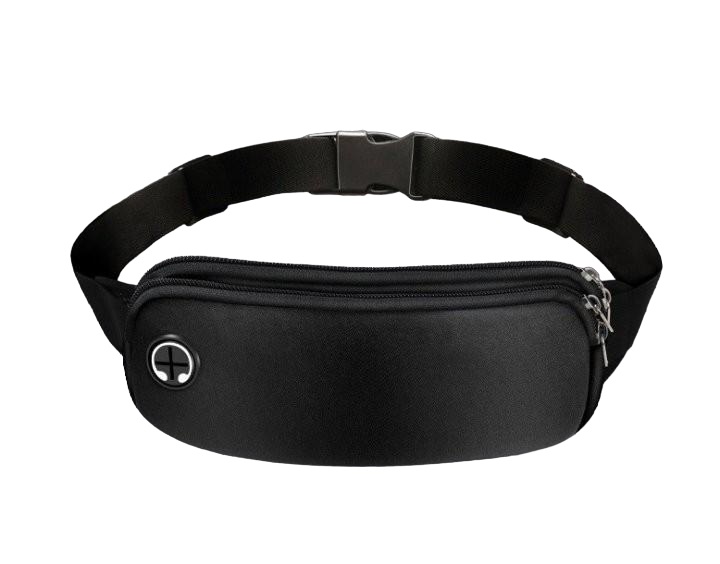 Поясная сумка для бега RunningBag с 2 карманами 22х10 см Black 050346, фото №1