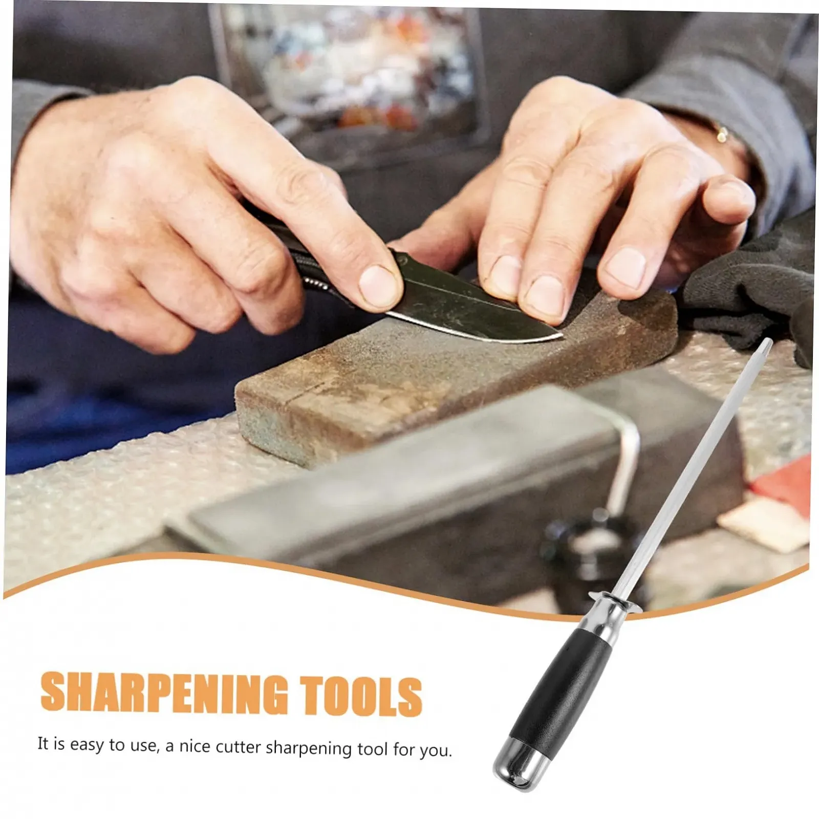 Мусат Ciieeo з нержавіючої сталі з ергономічною ручкою висувний, фото №3