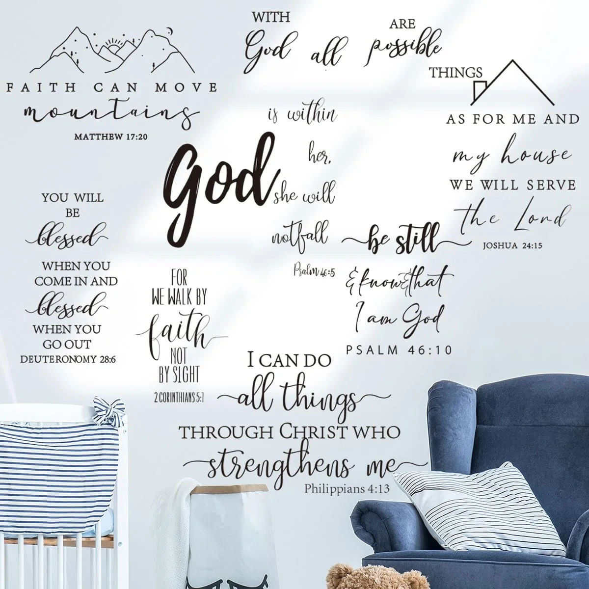 Наклейки на стіну Runtoo Bible Verse Inspirational Quotes, фото №1