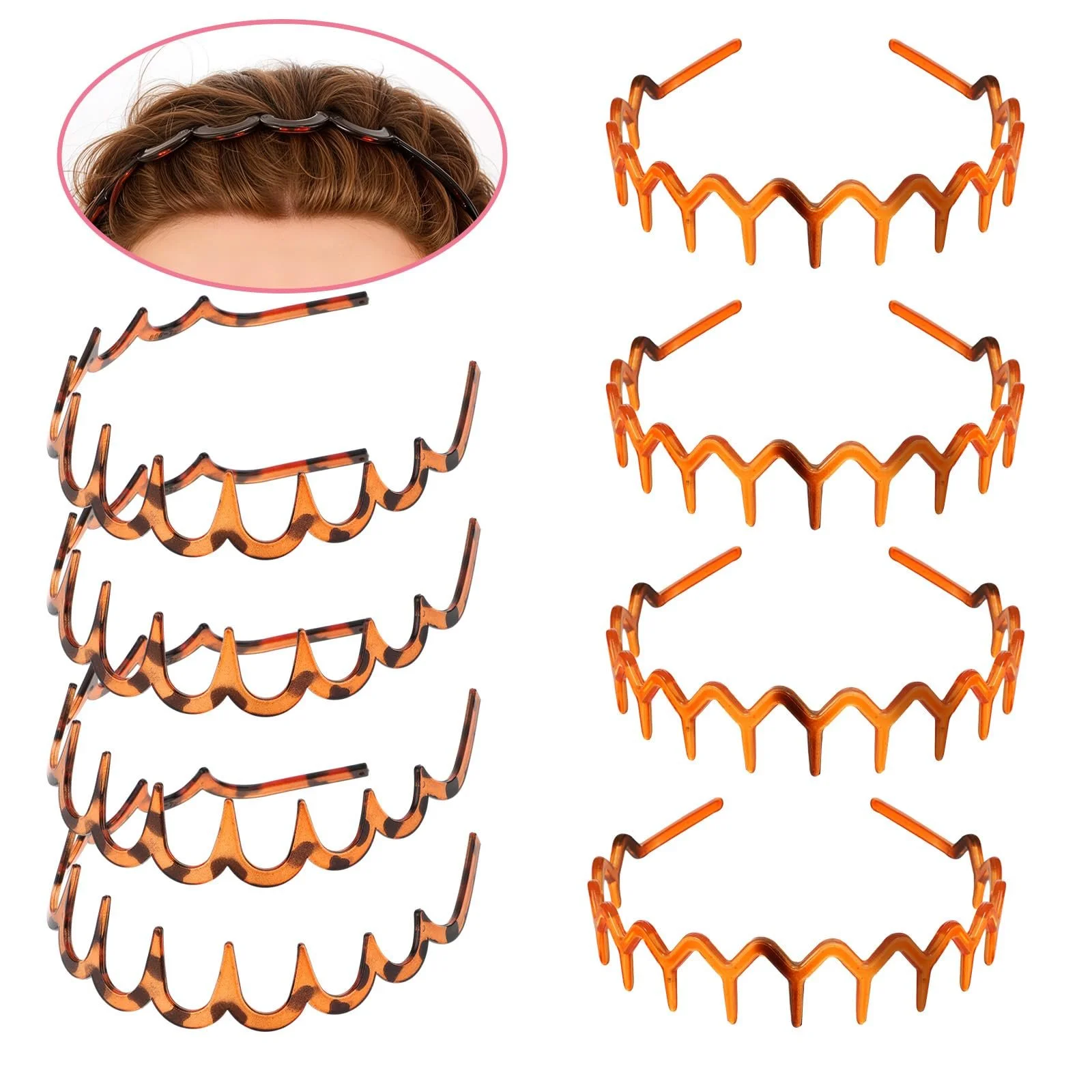 Пластиковий обруч для волосся Non Slip з гребінцем, фото №7