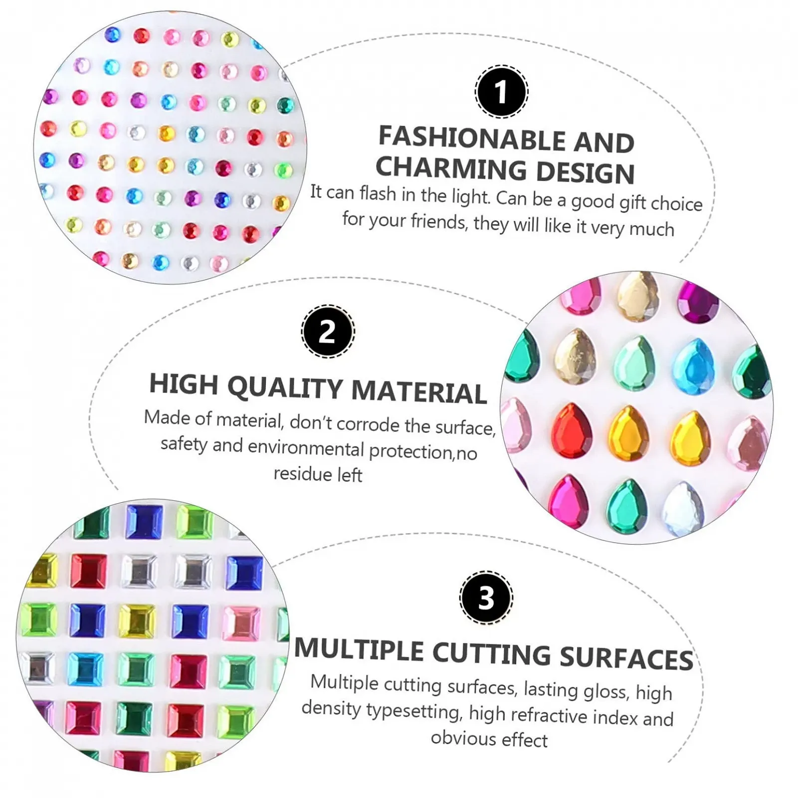 Наклейки-кристаллы Lurrose 22 листа, набор наклеек для ногтей, наклейки для лица, наклейки со стразами, сделай сам наклейки с драгоценными камнями, набор акриловых аппликаций для детей, фото №6