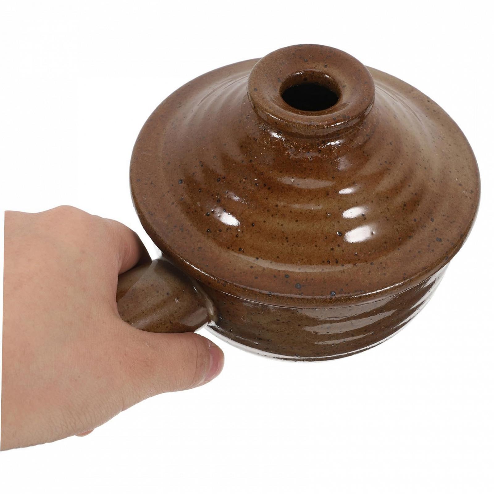 Набор керамических горшков для микроволновой печи с крышкой 2 шт жаростойкие, фото №4