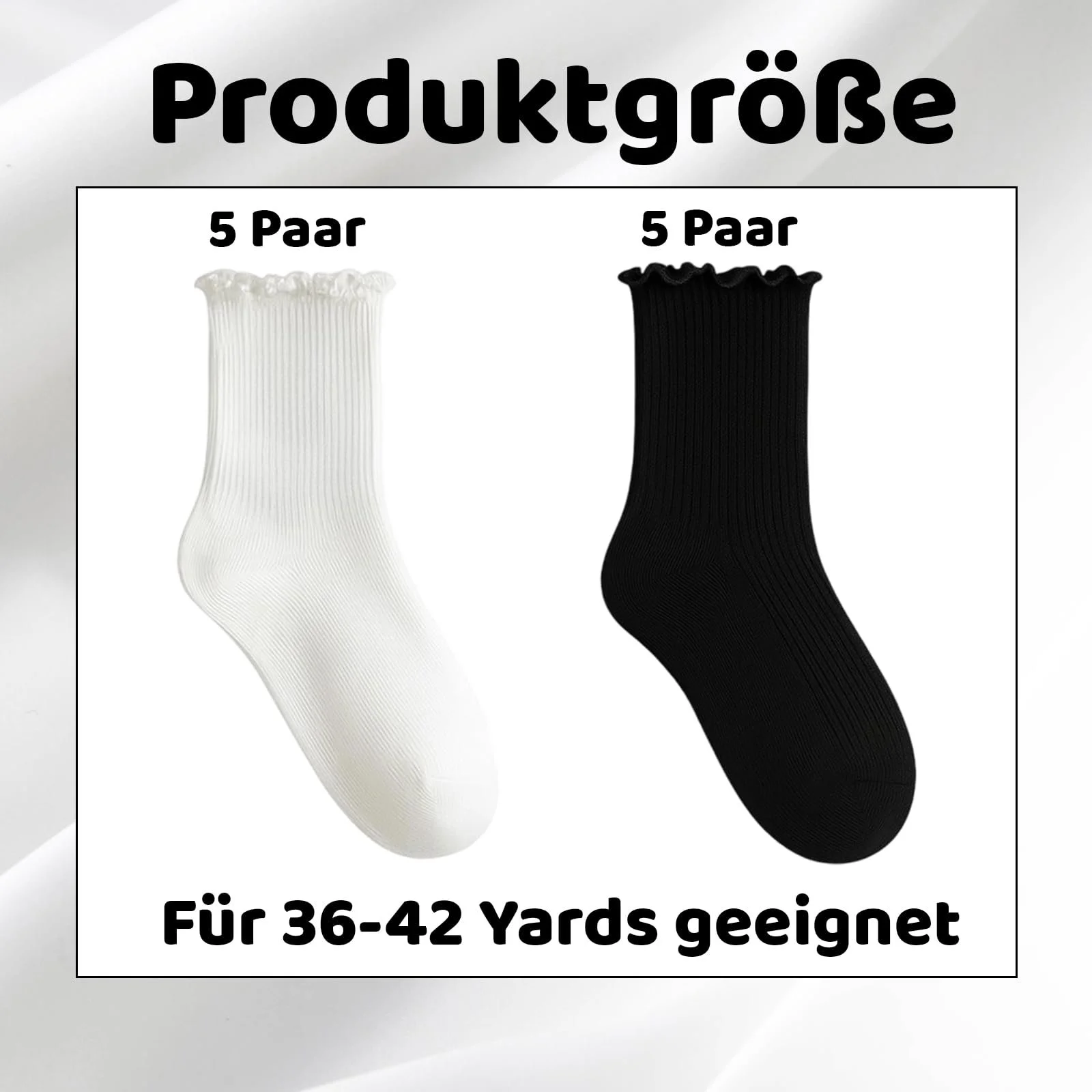 Жіночі шкарпетки з рюшами Black and White, розмір 36-42, фото №2 Жіночі шкарпетки з рюшами Black and White, розмір 36-42, фото №2