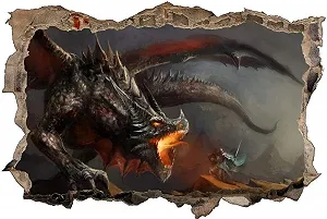 3D Настінна наклейка Прорив у стіні Dragon Warrior Combat 50 x 75 см - Фото 1