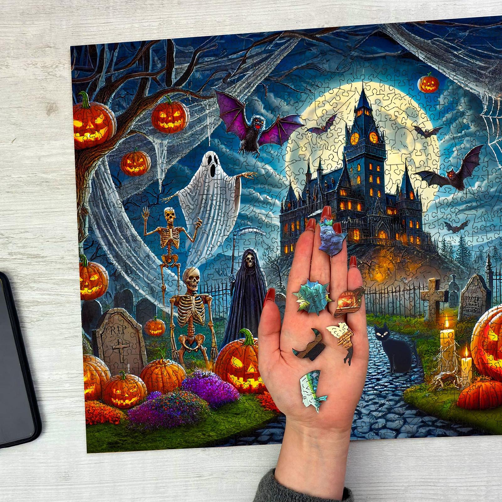 Дерев'яний пазл WOODEN.CITY Halloween 1000 деталей 54 x 39.4 cm, фото №6