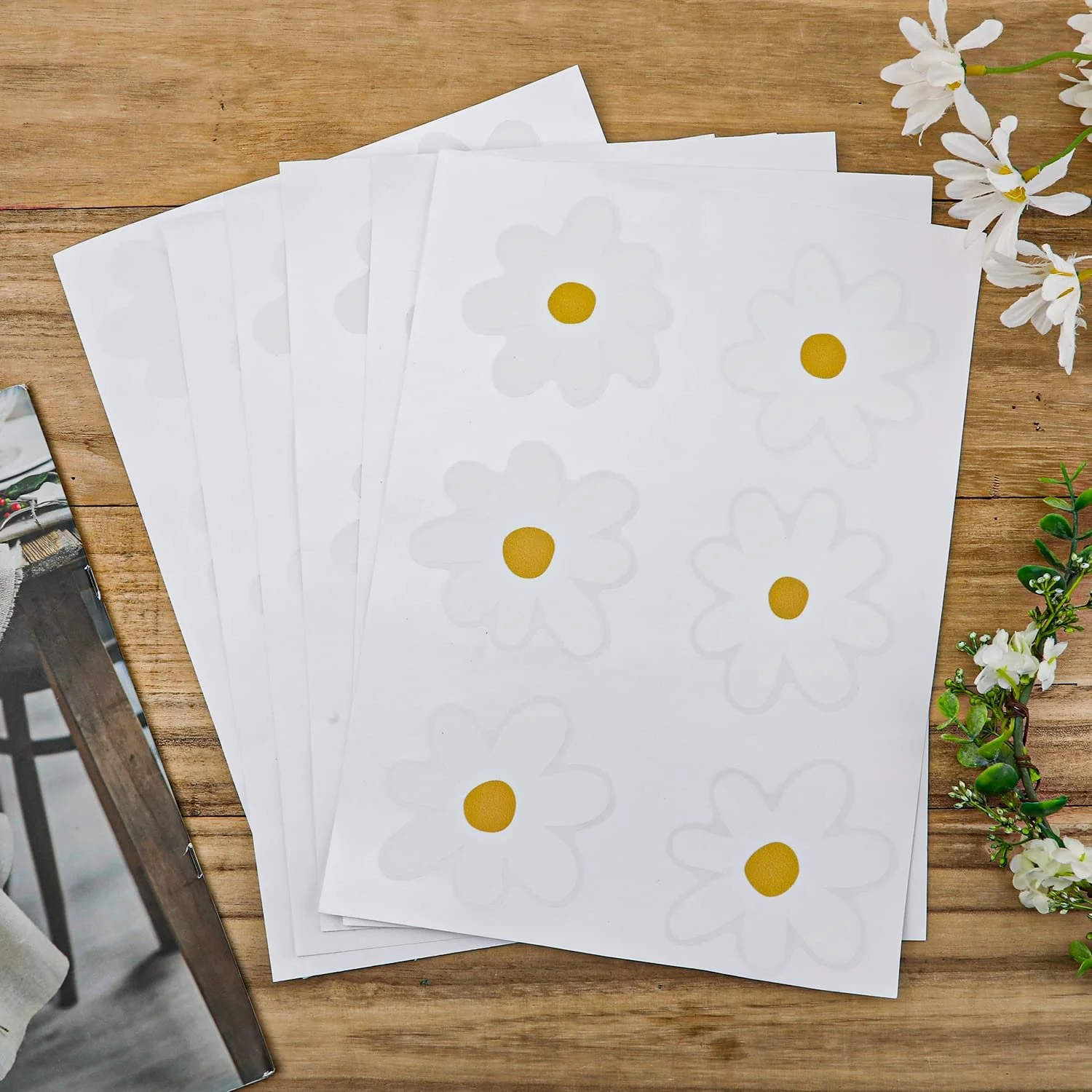 Наклейки на стіну Ромашки 36 шт. Білі, фото №3