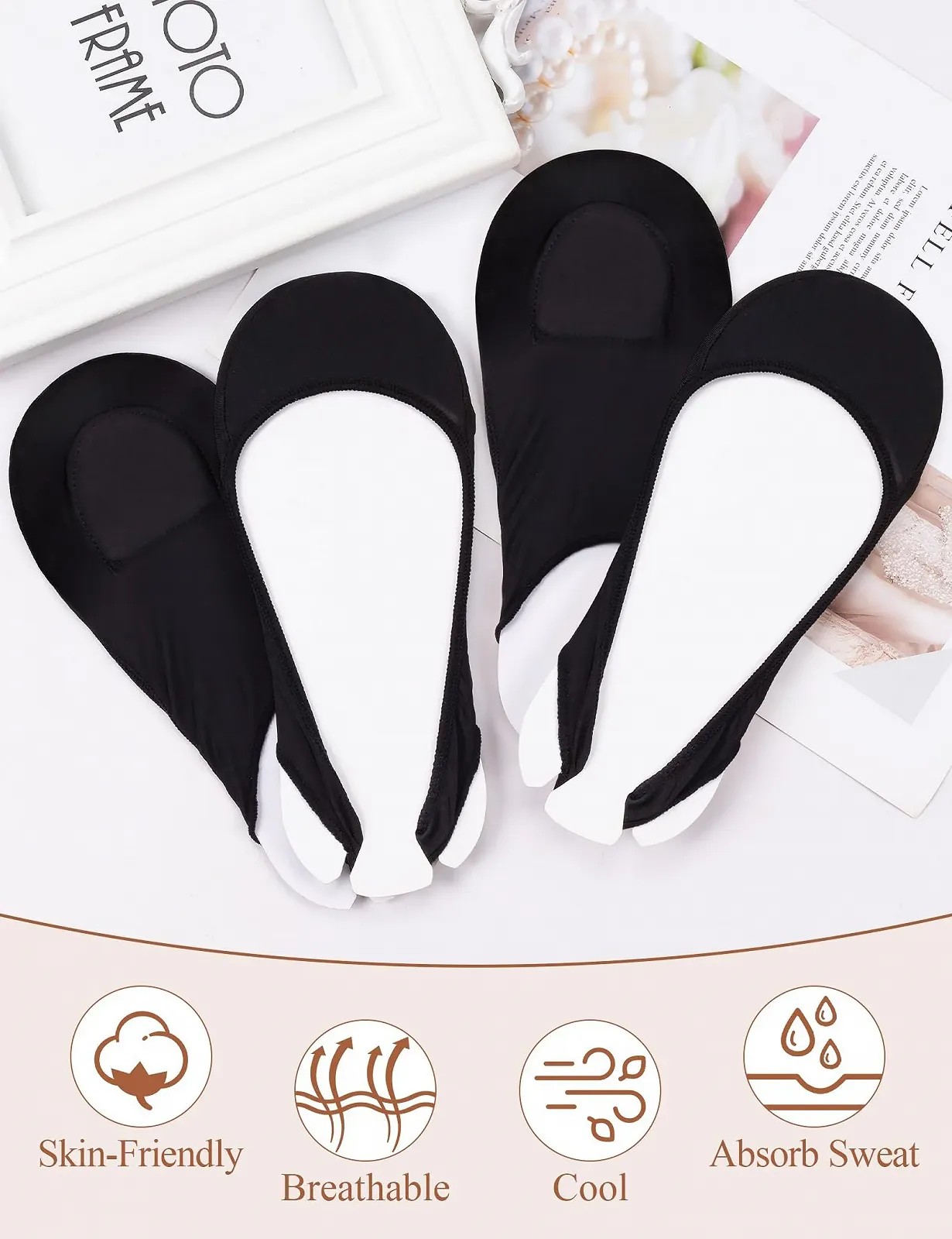 Шкарпетки Becellen, без сліду, 4 пари, фото №5