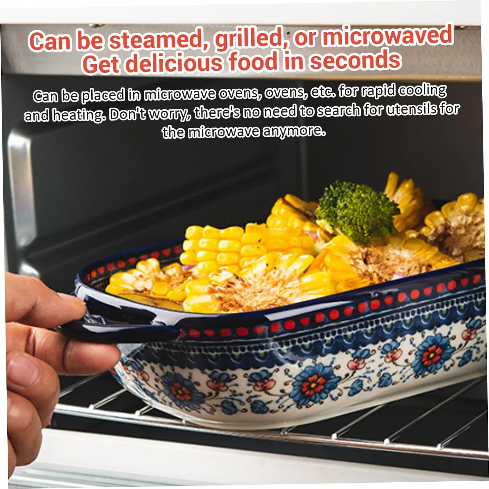 Прямоугольная керамическая форма для запекания 22.9 x 12.7 x 5.1 см термостойкая, фото №3