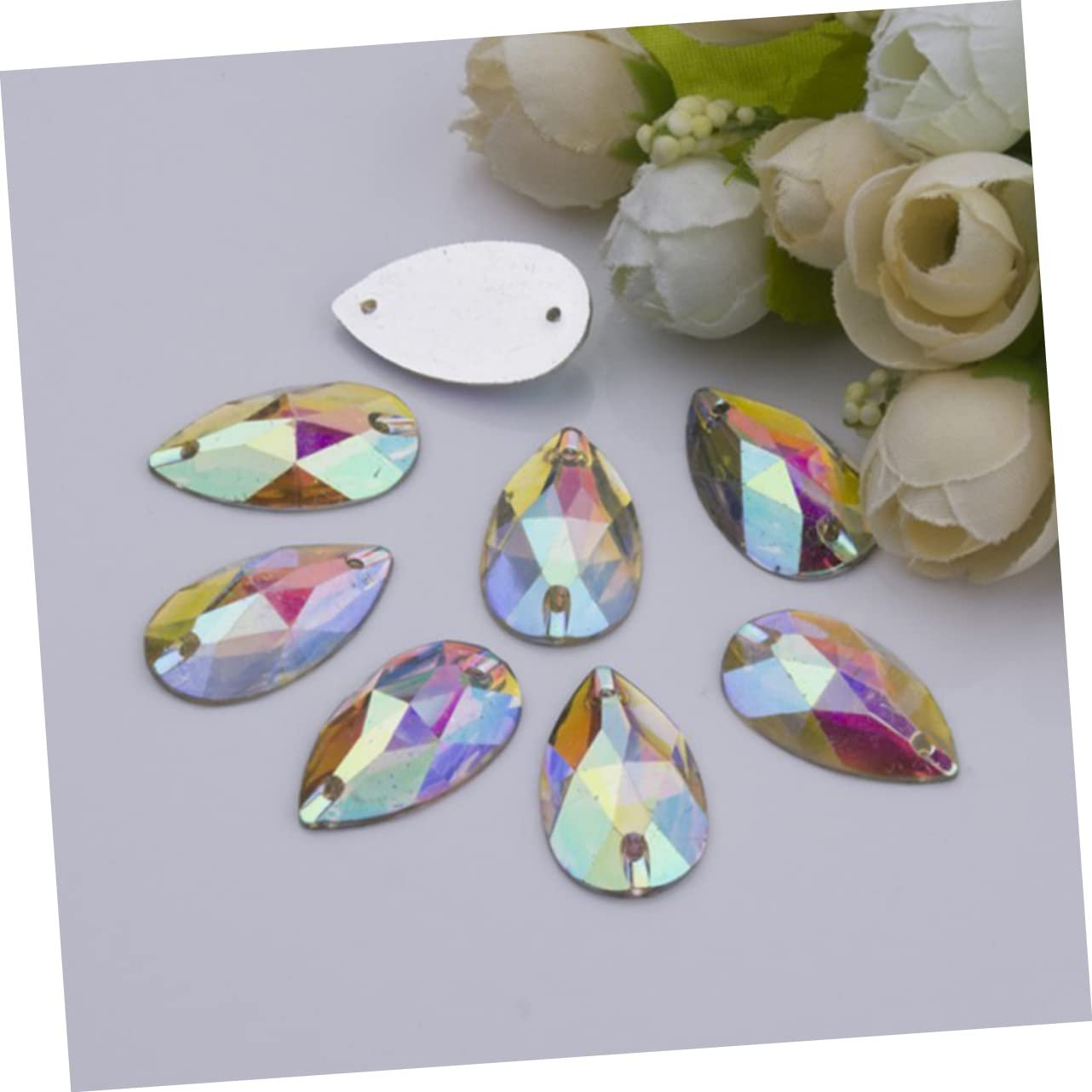 Стрази Смола Плоска задня частина EXCEART Перламутрові 50 шт Крапля, фото №3