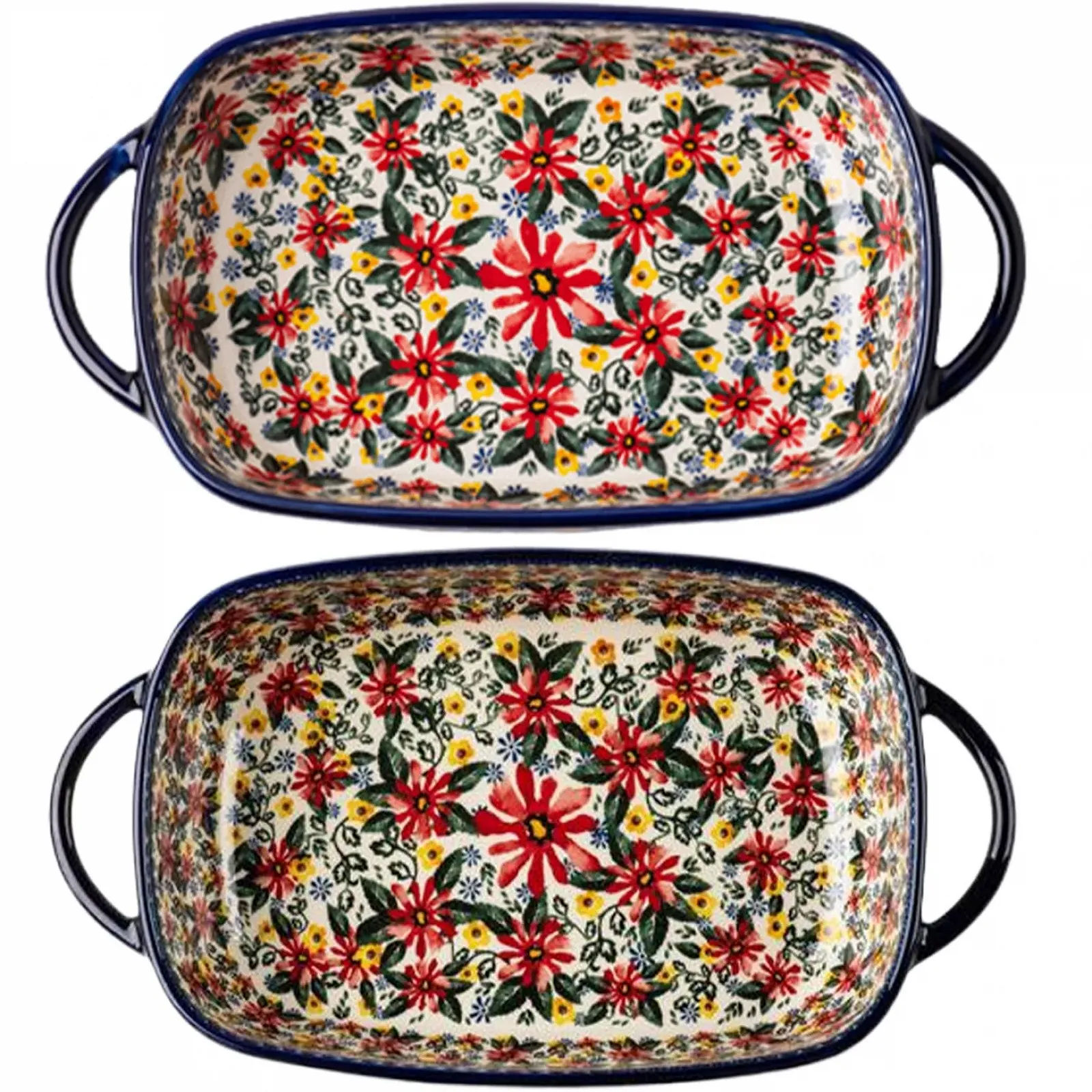 Форма для запекания керамическая 1900 мл с двумя ручками Винтажные цветы, фото №4 Форма для запекания керамическая 1900 мл с двумя ручками Винтажные цветы, фото №4