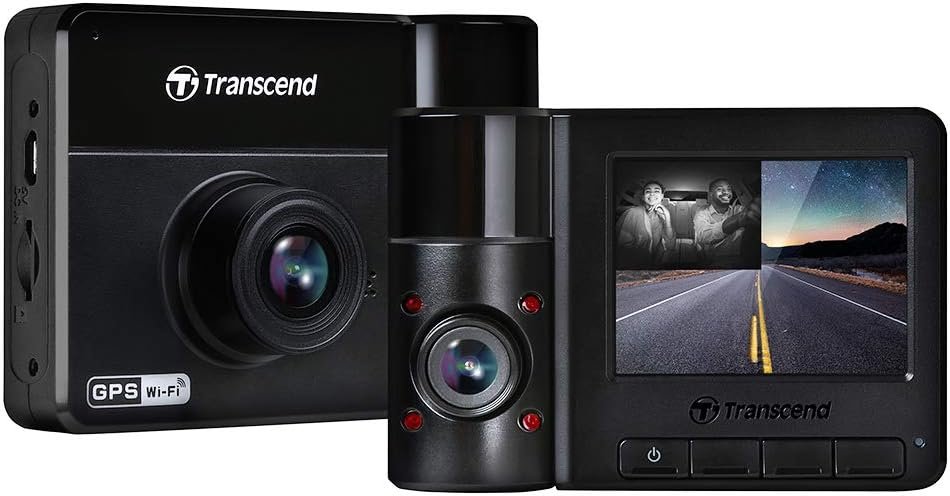 Відеореєстратор Transcend DrivePro 550 / 2К / 140° / GPS / Wi-Fi / 128ГБ вбудованої пам'яті / Додаткова камера / Чорний, фото №1