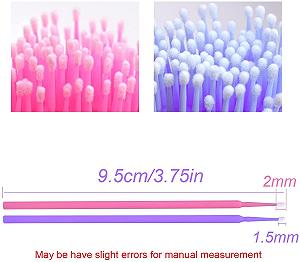 Щіточки Chargenyang Disposable Micro Applicator Bendable Mascara Brushes Два кольори Діаметр головки: 2.0/1.5 мм 400 шт. synthetic.ua - Фото 1