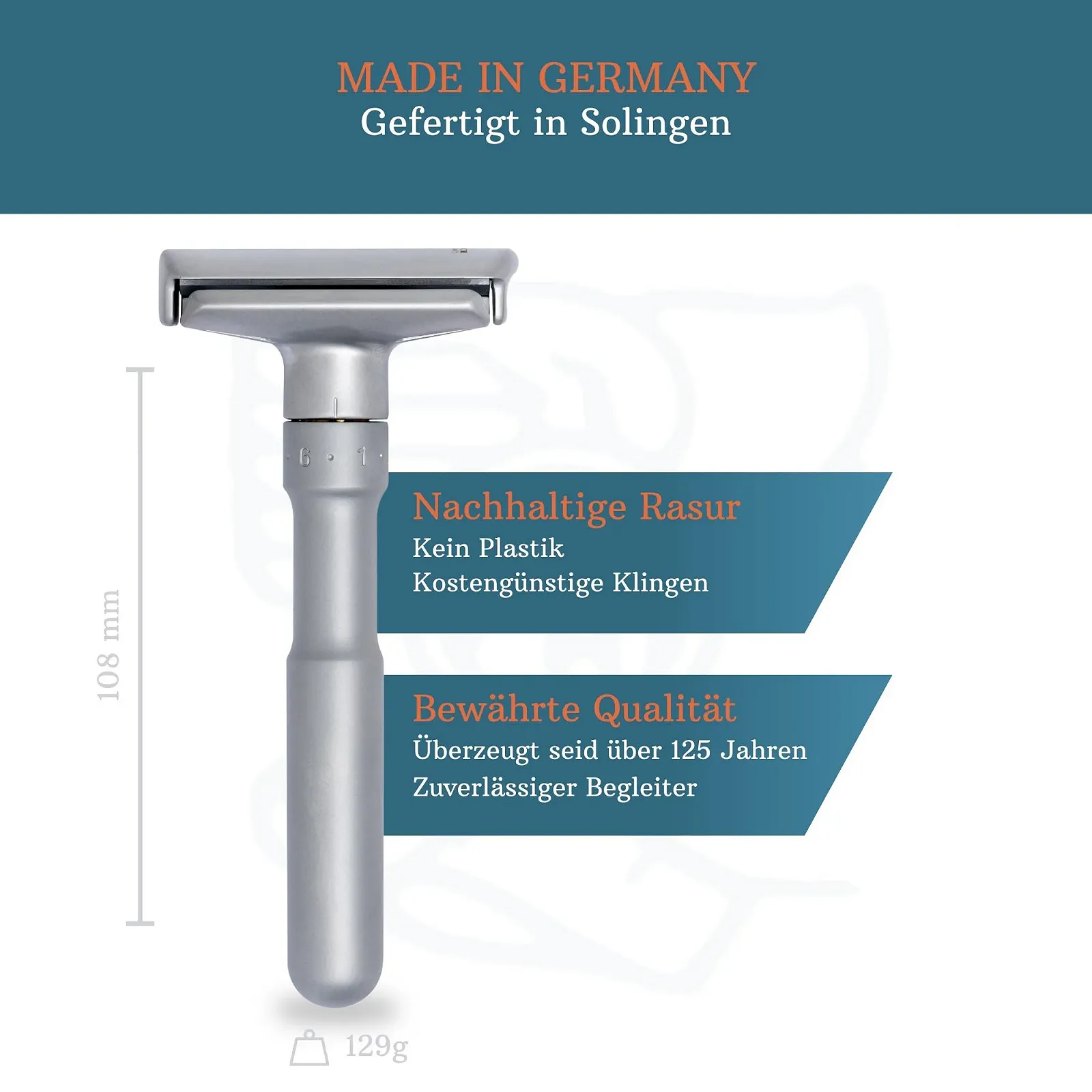 Безопасная бритва MERKUR Futur 700 Matte Chrome, фото №3