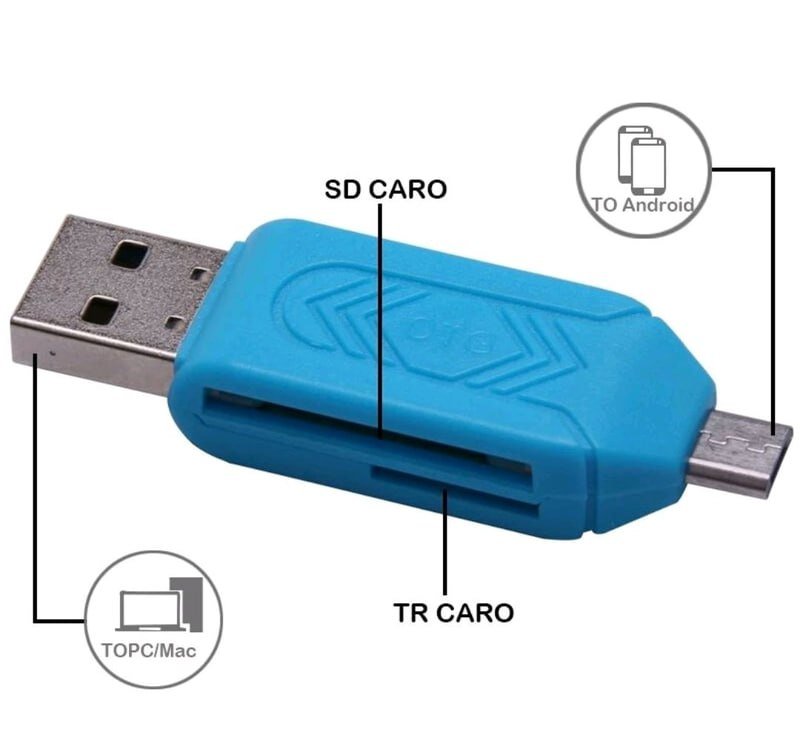 Картридер OTG MicroUSB & USB Для MicroSD И SD/MMC Карт, фото №3