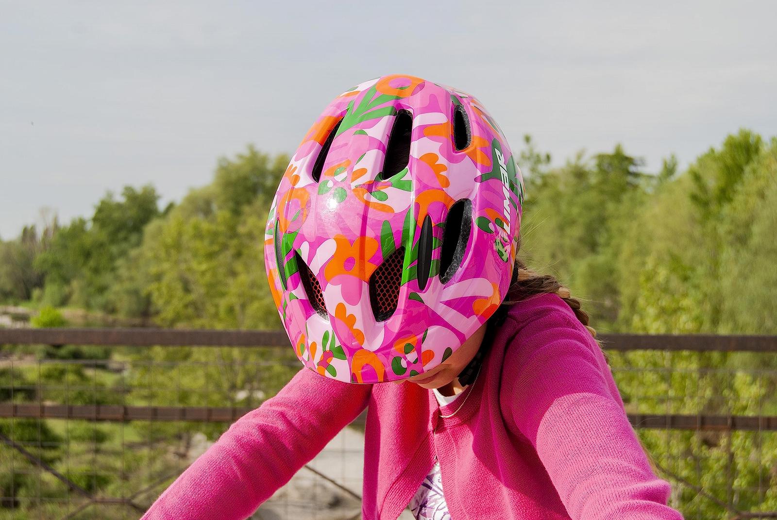 Велосипедный шлем Limar Girls' Kid Pro, розовый с листвой, M, фото №7