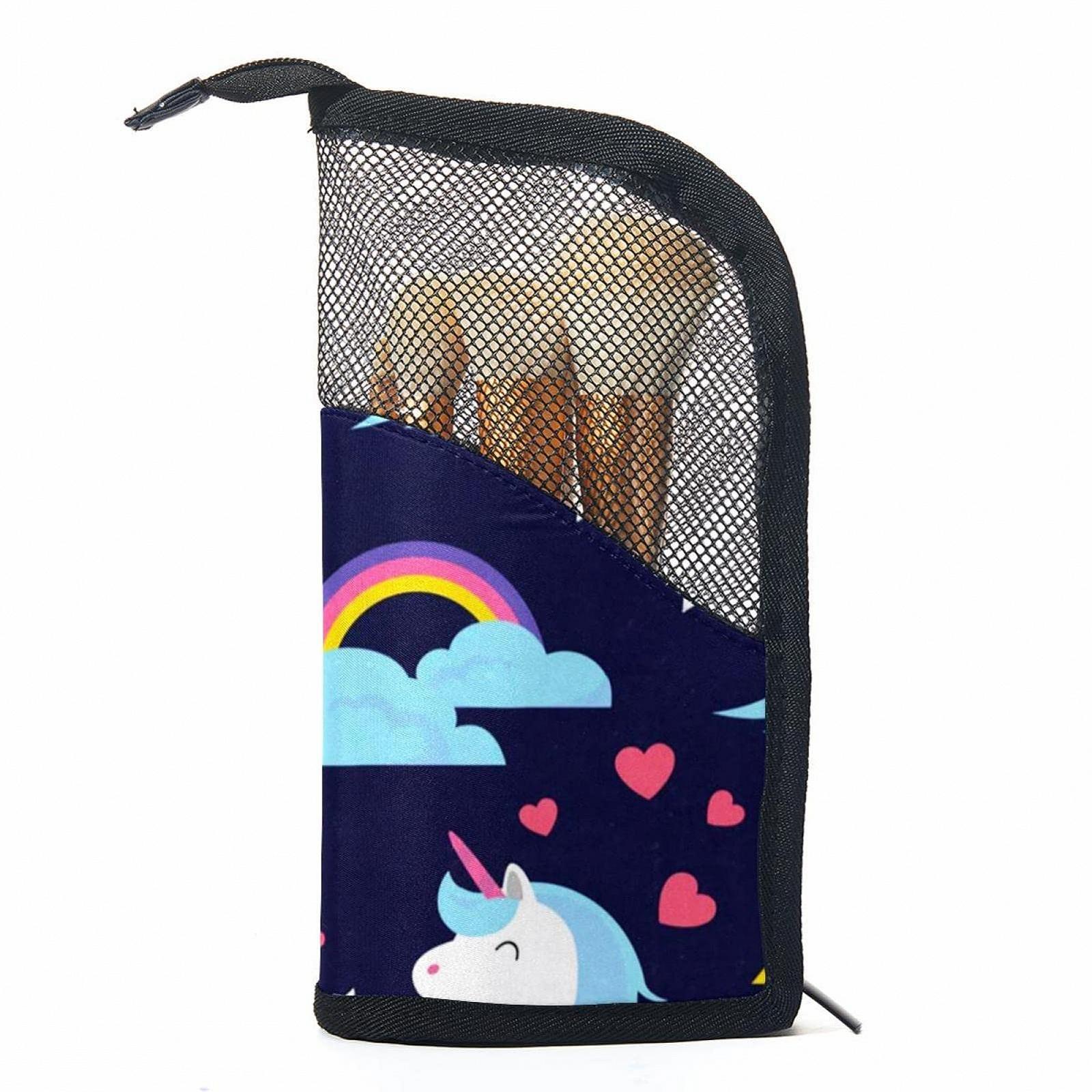 Набір кистей для макіяжу Liebe Regenbogen-Einhorn, 12 штук в сумці-органайзері, фото №1