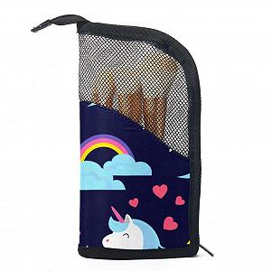 Набір кистей для макіяжу Liebe Regenbogen-Einhorn, 12 штук в сумці-органайзері - Фото 1