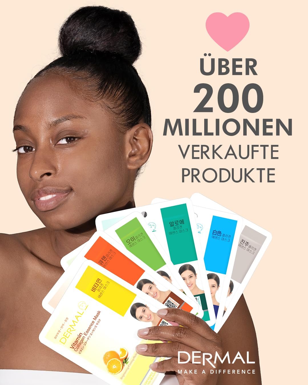 Маска для лица с эссенцией коллагена и зеленого чая DERMAL, 10 шт. - Восстанавливающая и освежающая - для покрасневшей, чувствительной и склонной к акне кожи, фото №6