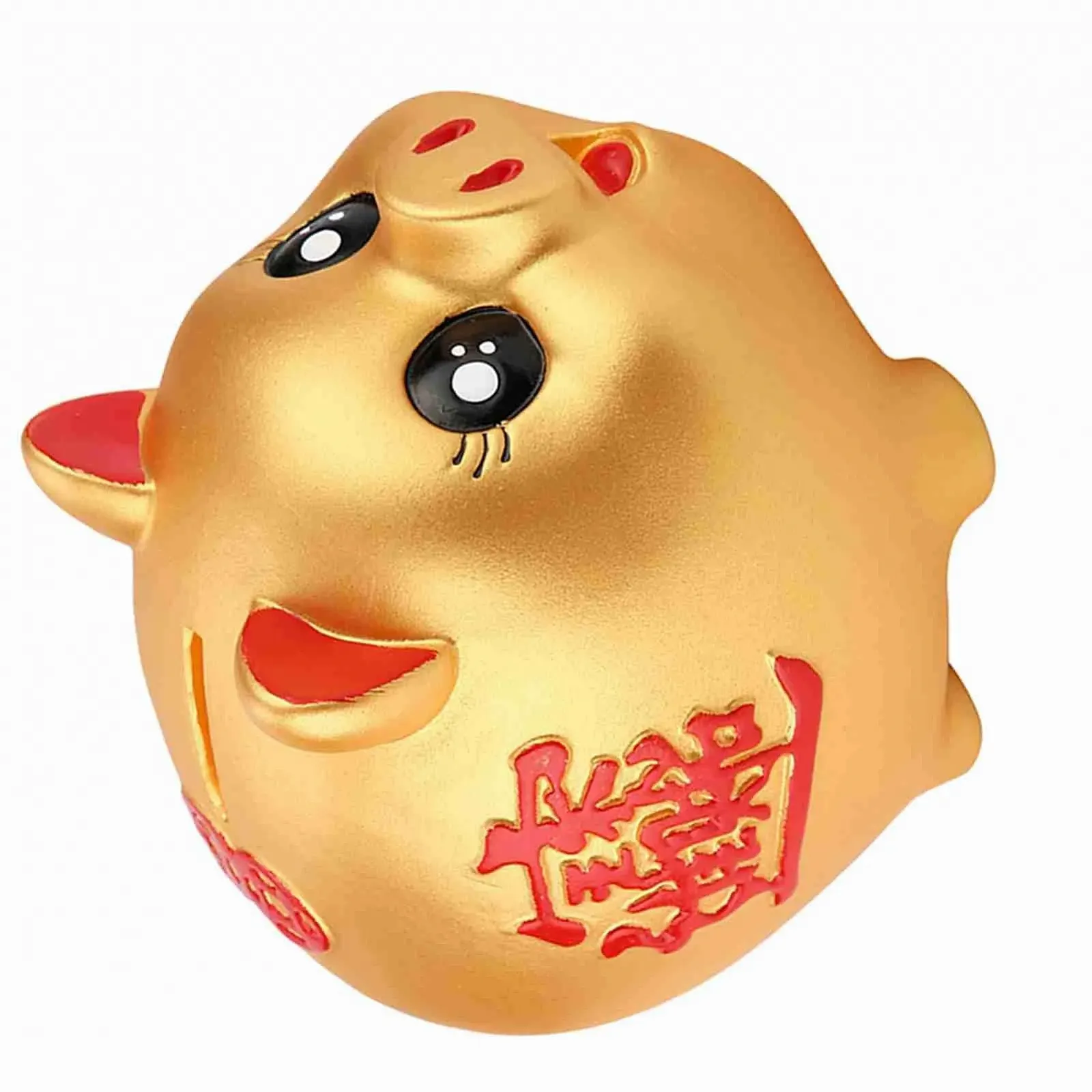 Копилка Поросенок Силиконовая 12,5 см Золотистая, фото №2