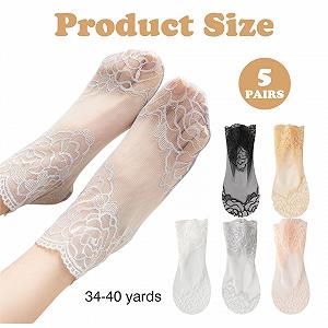Носки с оборками (5 пар) Прозрачные женские кружевные носки с оборками Тонкие носки с рюшами Элегантные женские носки Кружевные носки Сетчатые носки Прозрачные летние носки Черный цвет synthetic.ua - Фото 1