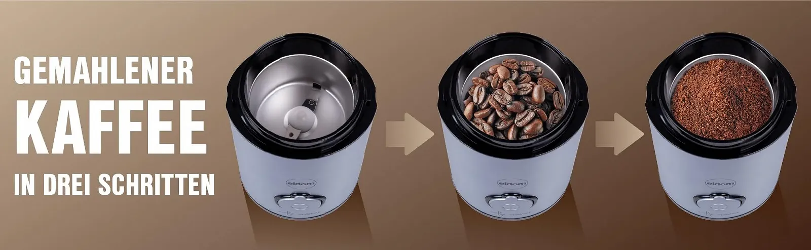 Электрическая кофемолка Eldom MK90C 60 г Черный (голубой), фото №2