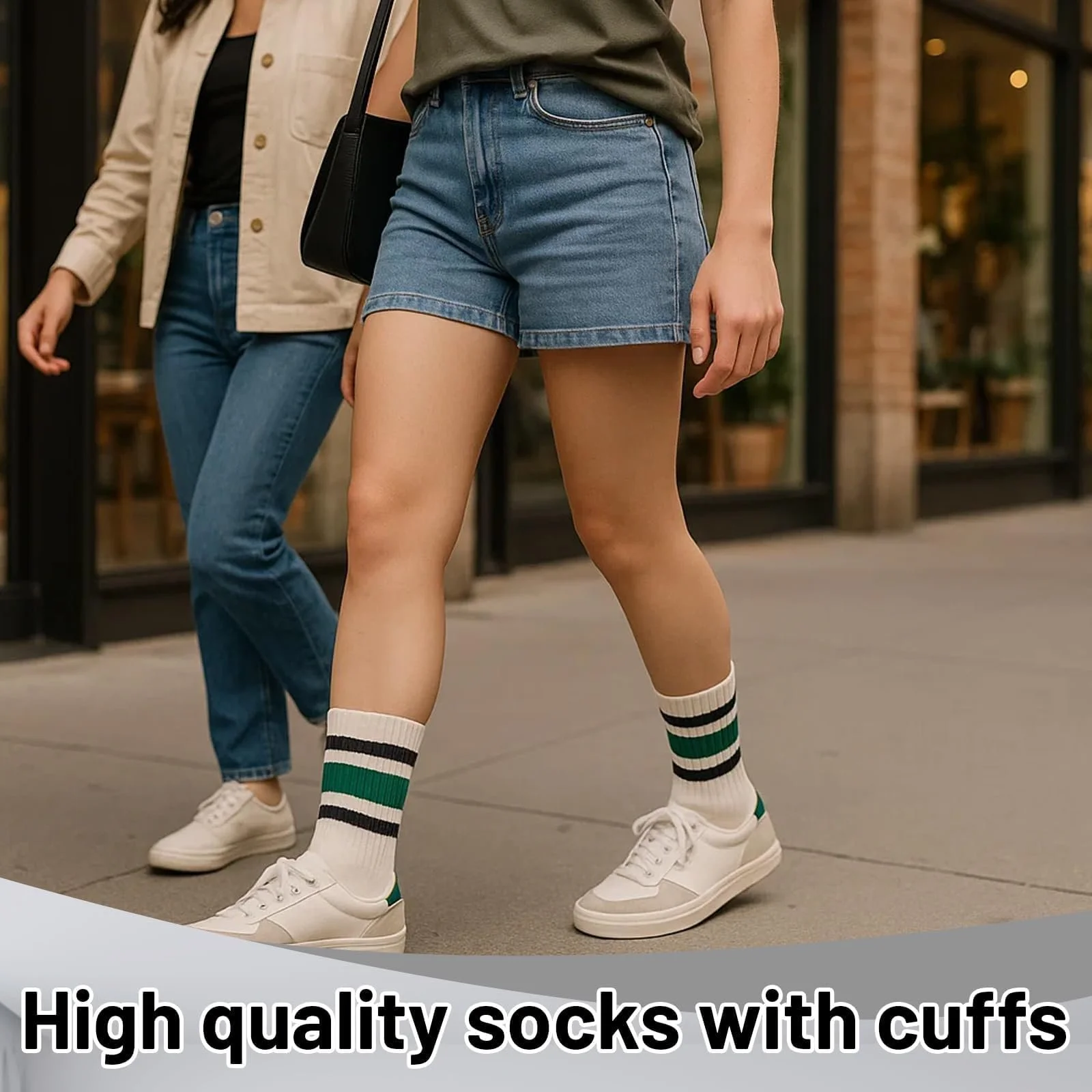 Шкарпетки Crew Жіночі, 3 пари Ретро Шкарпеток у Смужку, фото №6