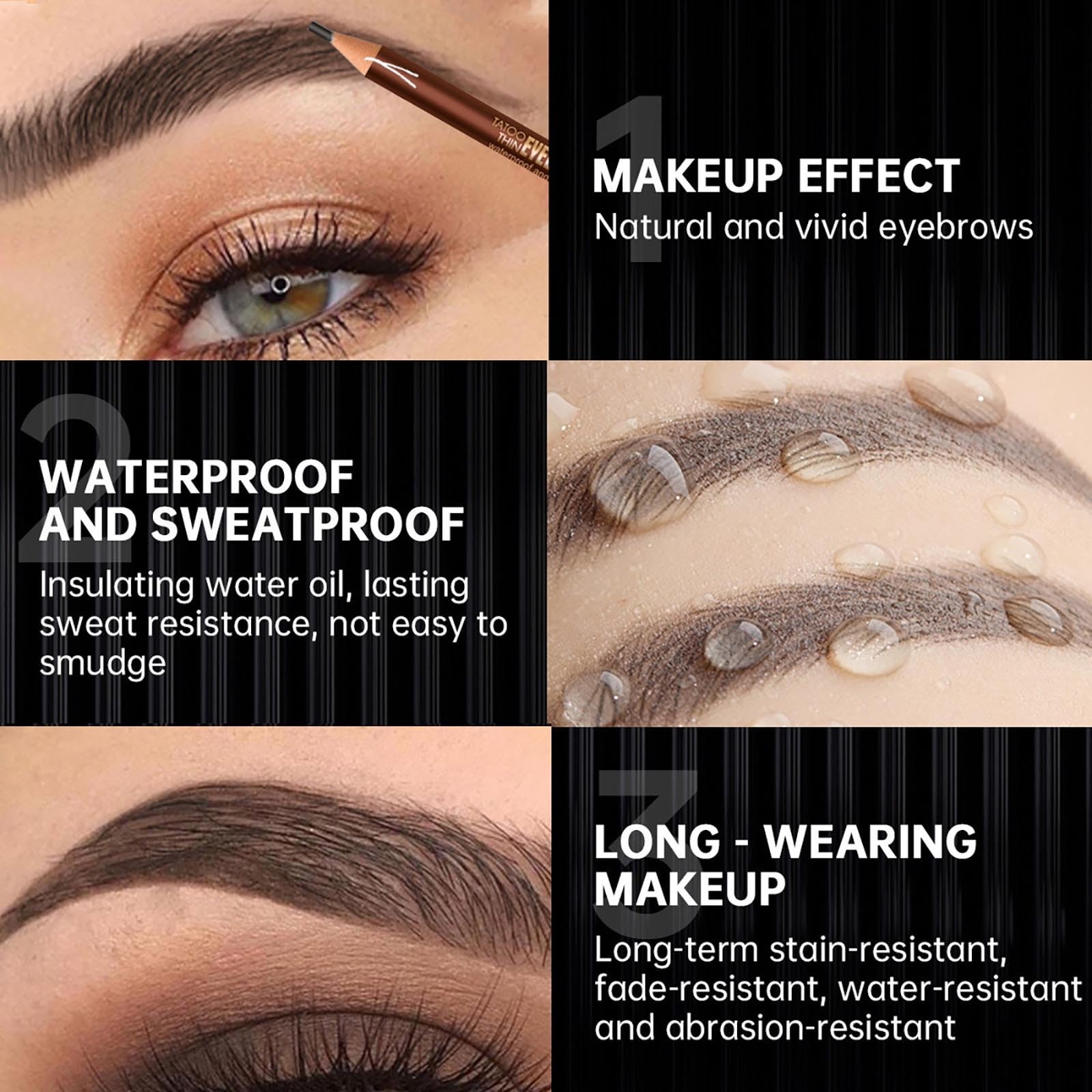 Олівець Eyebrow Booster Double Head Extremely Thin Triangular Для брів (B, One Size), фото №3