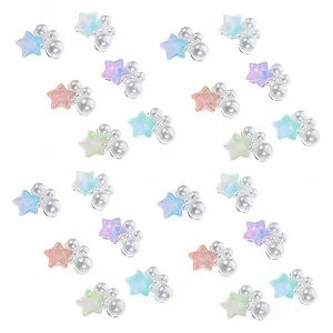 Подвески для ногтей Звезды Стразы для ногтей Украшения для маникюра Самоцветы Аксессуары для ногтей Miss Combination Жемчуг, 30 шт - Фото 1