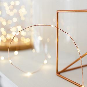 Дзвіночок Lights4fun Декоративний Скляний з 20 Micro Copper Wire Fairy Lights Теплий Білий - Фото 1