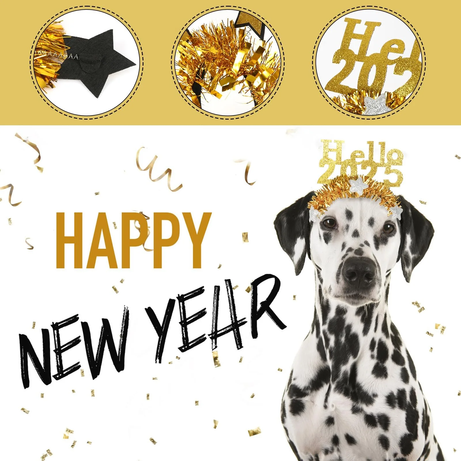 Набір з 3 новорічних обручів на голову, фото №6 Набір з 3 новорічних обручів на голову, фото №6