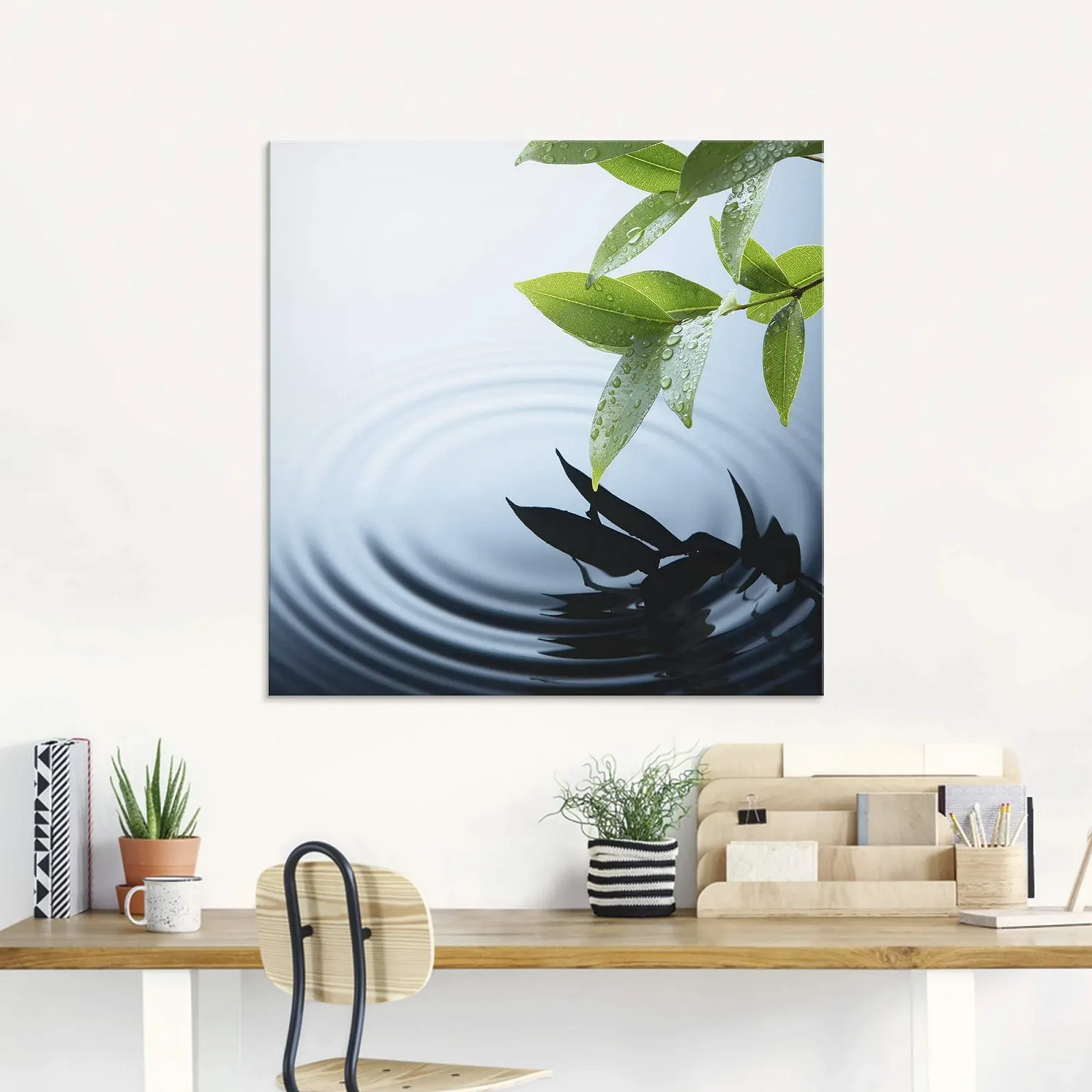 Картина на склі ARTland T5VV Nature Lake Plants Water Tree Leaves Water Drops 30 x 60 см Портретний формат, фото №7