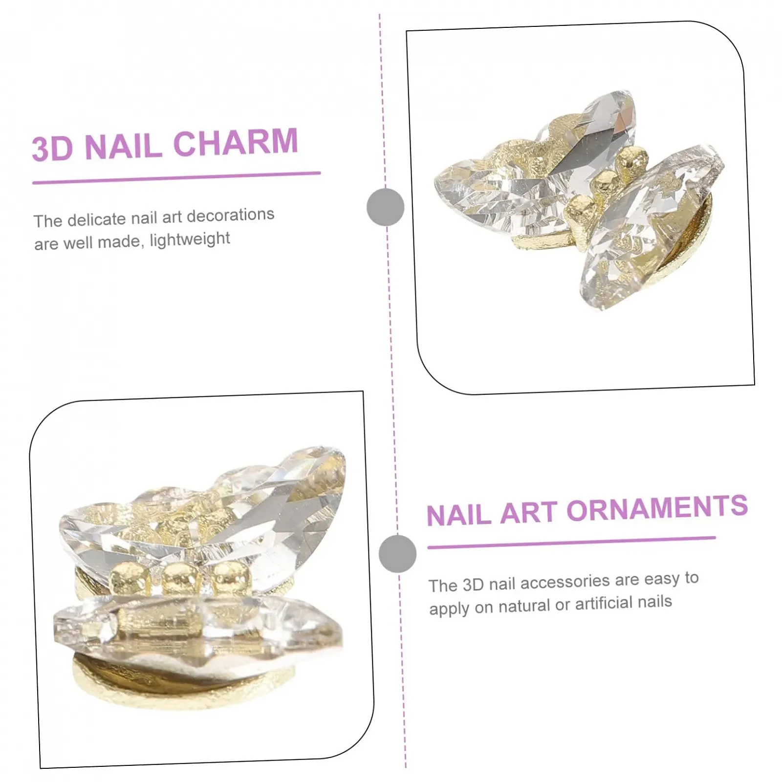 Підвіски для нігтів Метелики FRCOLOR, фото №7