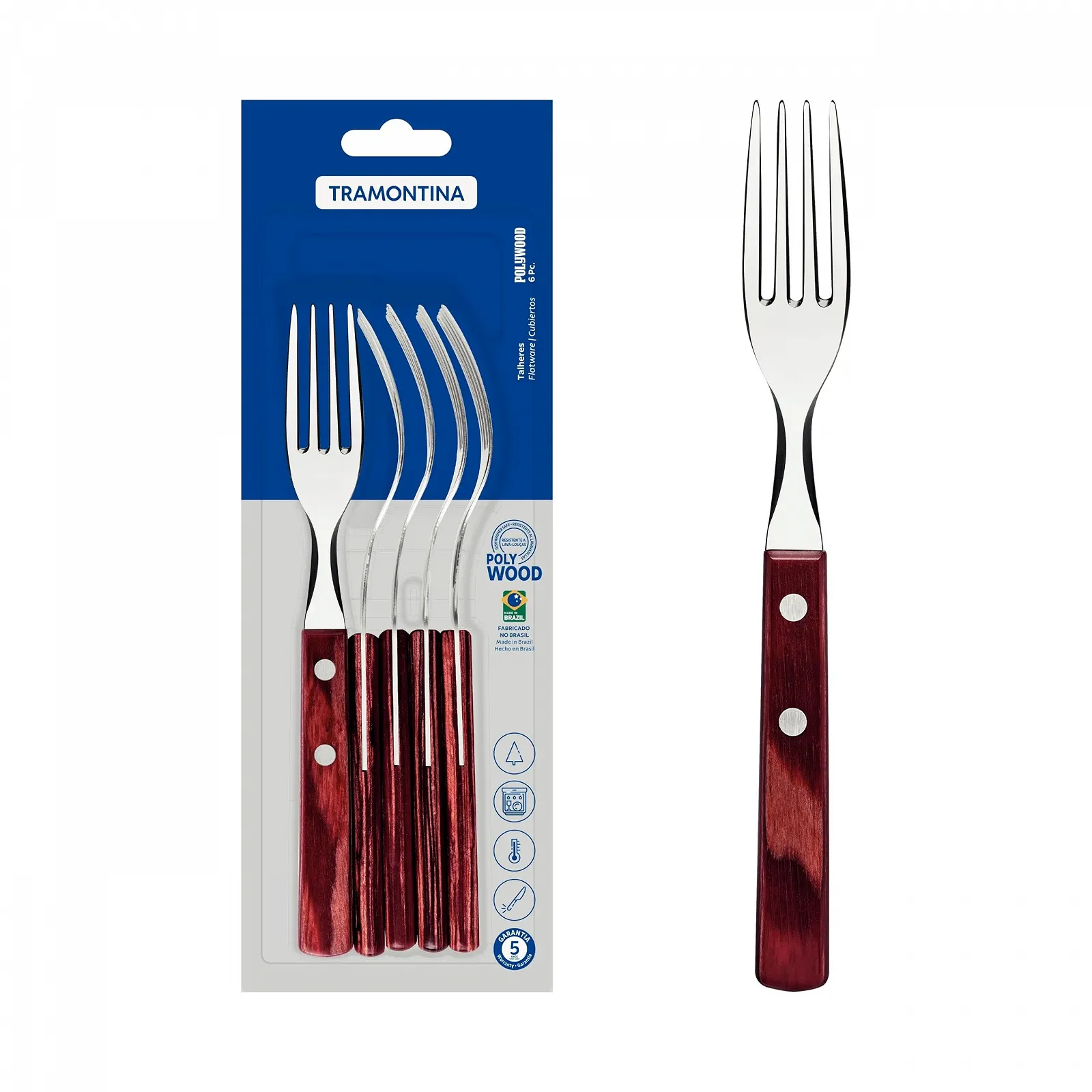 Виделки для стейка Domestic Polywood 19 см Набір з 6 штук, фото №1