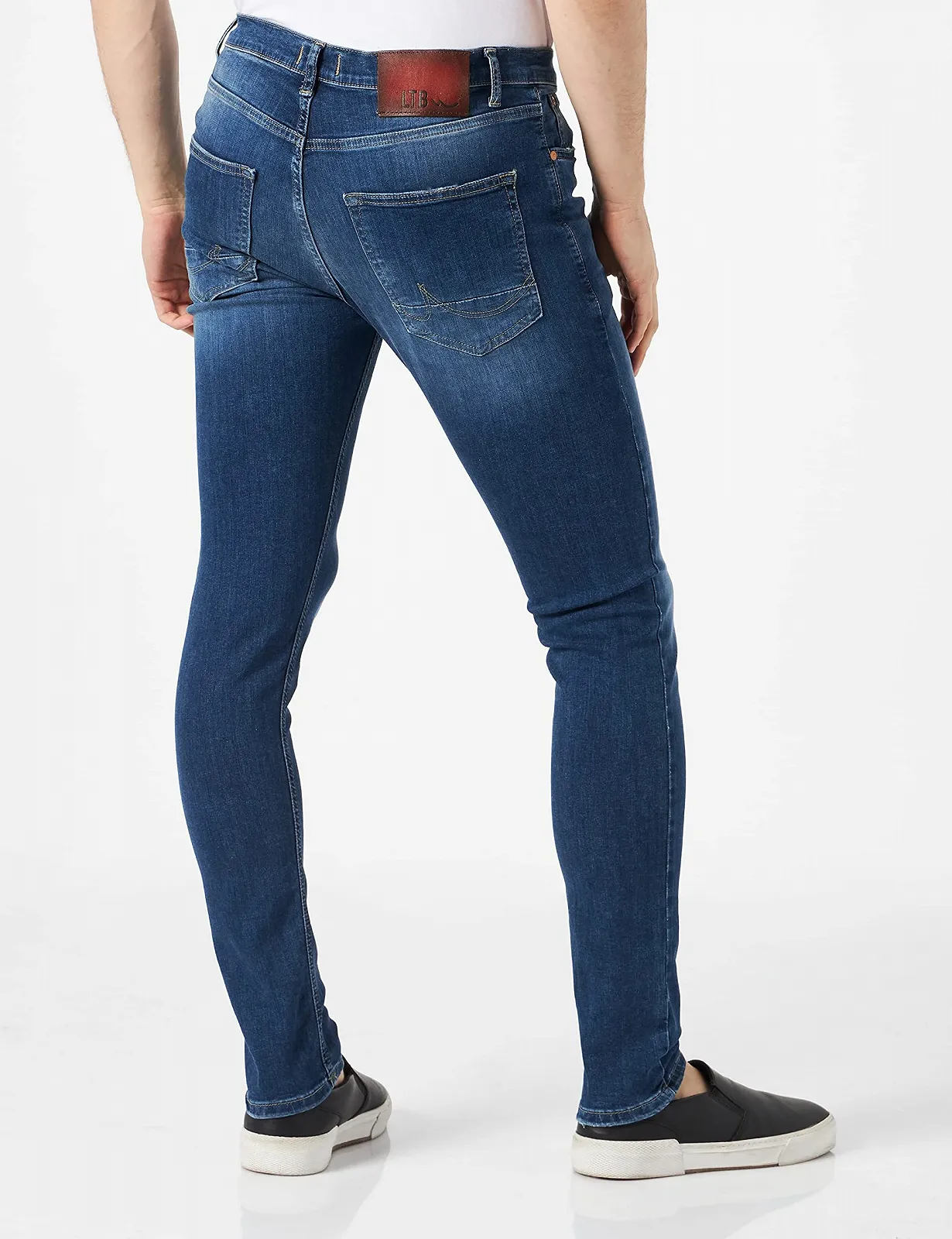 Джинси LTB Skinny Smarty чоловічі - Стандартна висота пояса, вузькі джинси на блискавці та зі стрейчем - Smarty, темне прання, сині 29W / 30L, фото №4