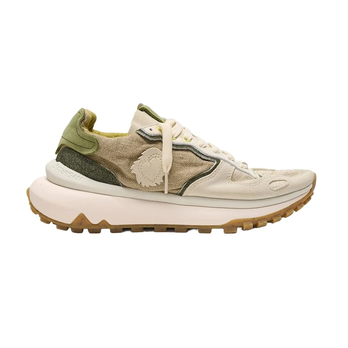 Кроссовки Satorisan Chacrona Metta Lino Whitewisp Кожа Лён Белый, фото №1