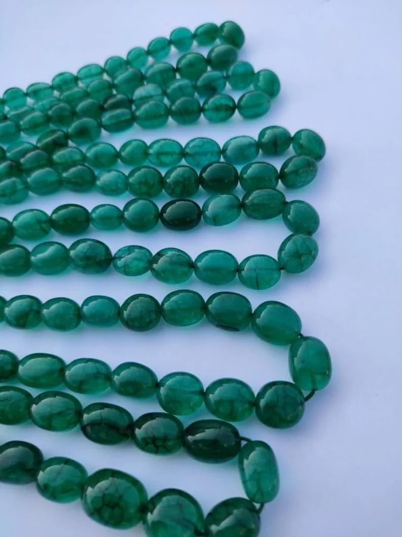 Круглые граненые бусины Кварц Изумруд AAA 7 x 9 - 9 x 11 мм Зеленый, фото №2