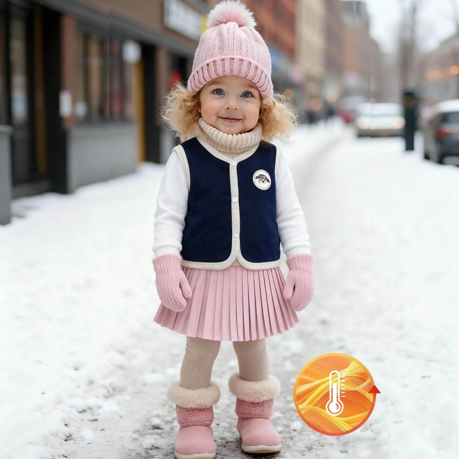 Жилет SYDUZAX Детский Унисекс Мягкий Хлопковый Вязаный с V-образным Вырезом Детский Жилет для Девочек Теплый Жилет на Осень и Зиму Легкий Безрукавный Детский Жилет Теплый Переходной Жилет на Пуговицах, фото №2