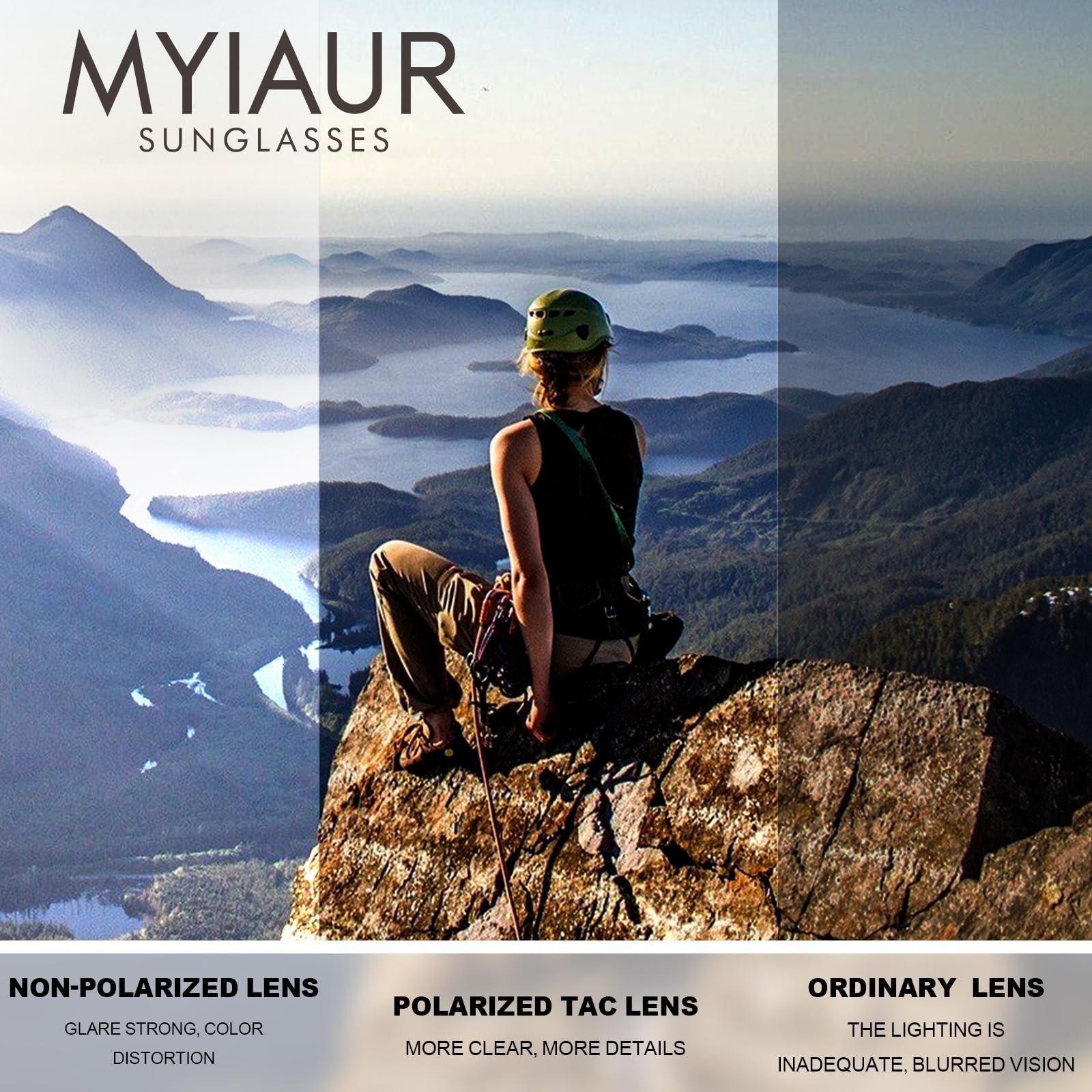 Спортивні сонцезахисні окуляри Myiaur Поляризовані Жіночі Небиткий корпус Легкі UV400 захист, фото №6 Спортивні сонцезахисні окуляри Myiaur Поляризовані Жіночі Небиткий корпус Легкі UV400 захист, фото №6