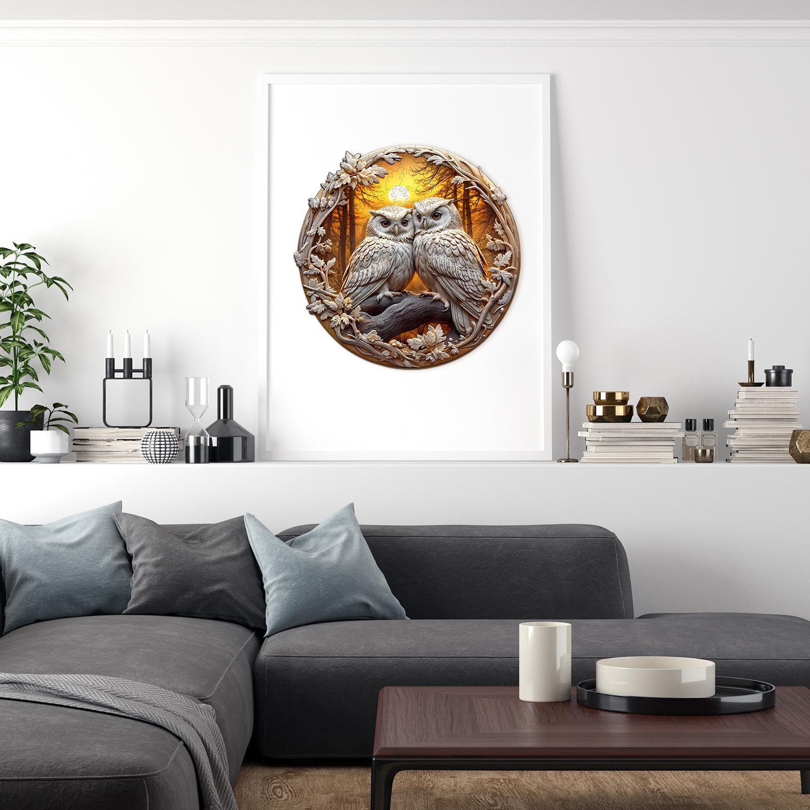 Деревянный 3D пазл Сова 300 деталей коробка подарков, фото №6