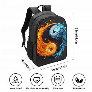 Рюкзак RSIUUODNF Yin Yang Bagua Детский школьный рюкзак 3D мультяшный принт для мальчиков, учеников начальной и средней школы, школьная сумка 40x28x16 см synthetic.ua - Фото 1