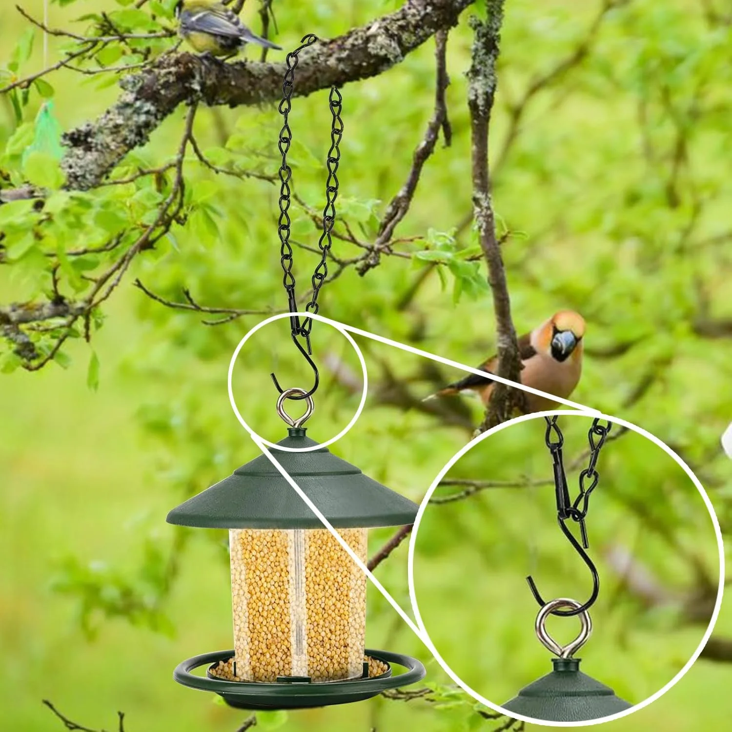 Ланцюги для підвісних кашпо Набір 4 шт Металеві Чорні, фото №4