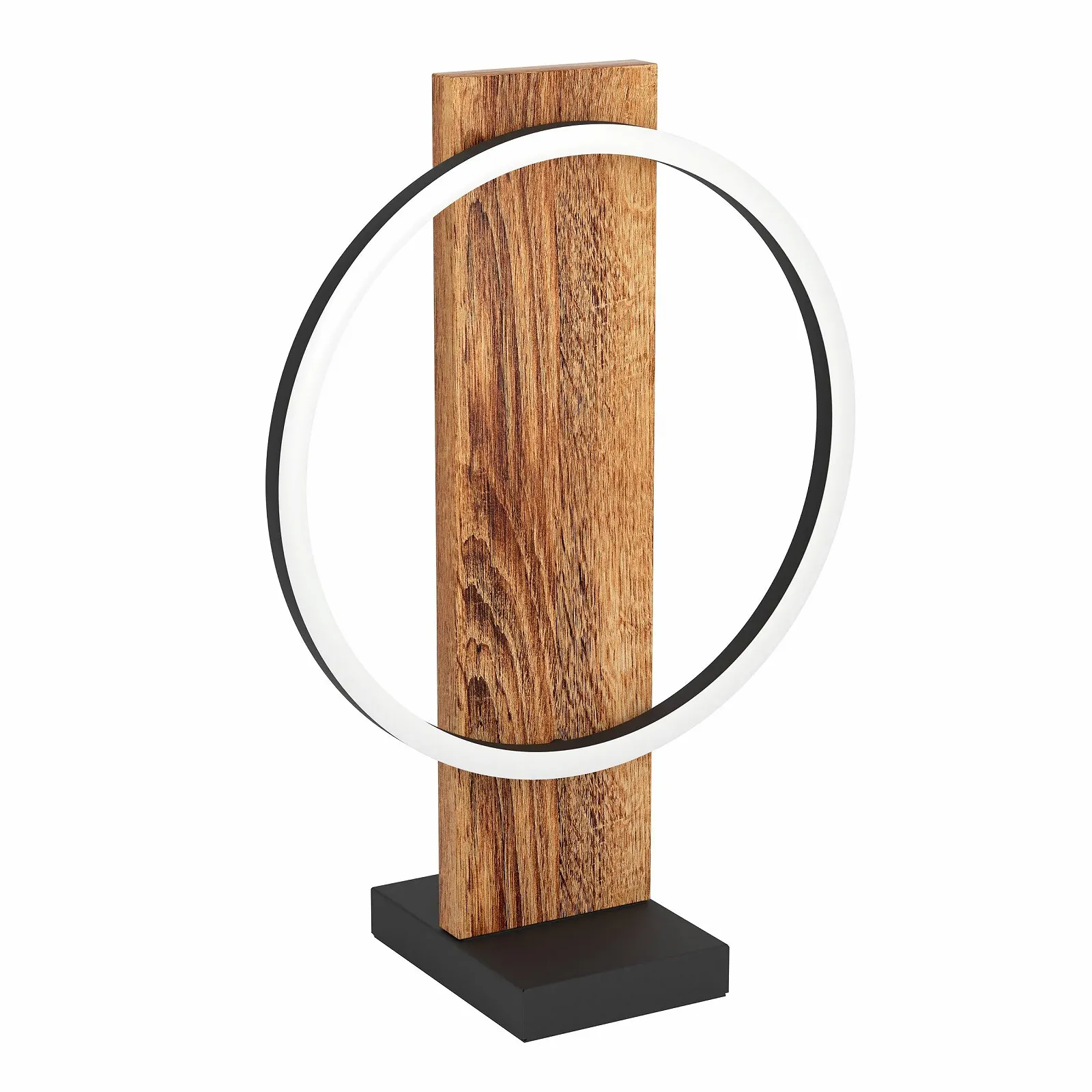 Настільна лампа LED EGLO Boyal 1-лампова дерево/метал/пластик з вимикачем Коричневий/Чорний/Білий, фото №1